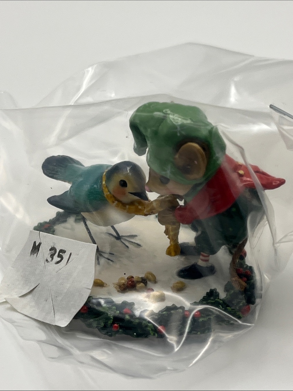 Wee Forest Folk Helpful Elf Figurine - Green and Red - Picture 10 of 15